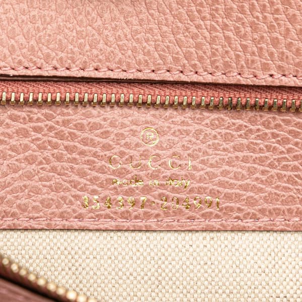 Pre-owned Gucci Medium Leather Swing Tote Pink