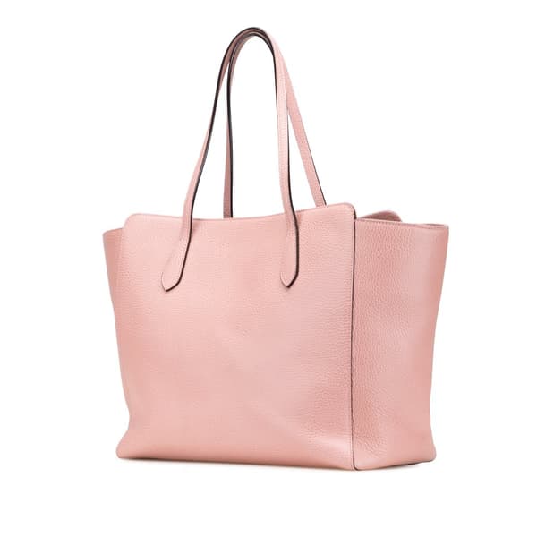 Pre-owned Gucci Medium Leather Swing Tote Pink