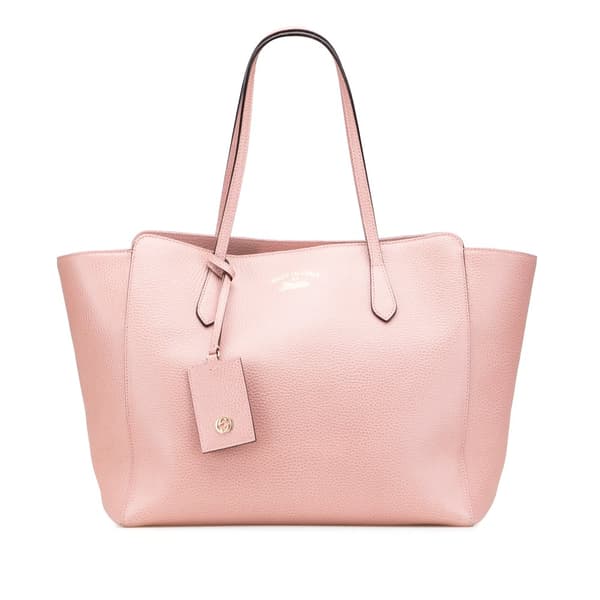 Pre-owned Gucci Medium Leather Swing Tote Pink
