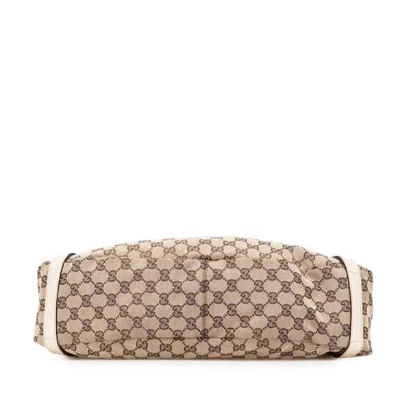 Pre-owned Gucci GG Canvas Abbey D Ring Tote Brown
