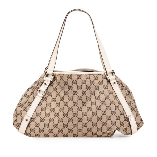 Pre-owned Gucci GG Canvas Abbey D Ring Tote Brown