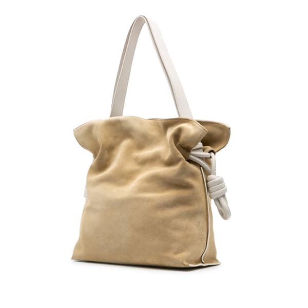 Pre-owned LOEWE Large Suede Flamenco Knot Tote Brown