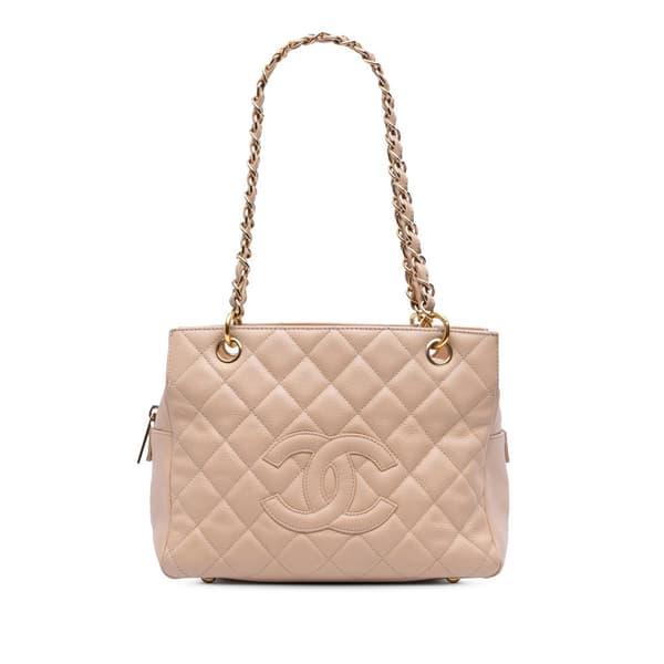 Pre-owned Chanel Petite Caviar Timeless Tote Brown