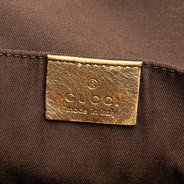 Pre-owned Gucci GG Canvas Web Tote Brown