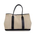 Miniatyrbild 1 av 7: Pre-owned Hermès Toile and Buffle Skipper Garden Party 36 Brown