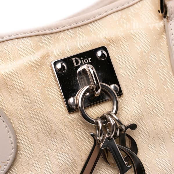 Pre-owned Dior Medium Diorissimo Trotter Nylon Lovely Tote Brown