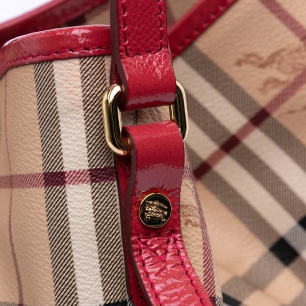 Pre-owned Burberry Haymarket Check Coated Canvas Canterbury Tote Brown