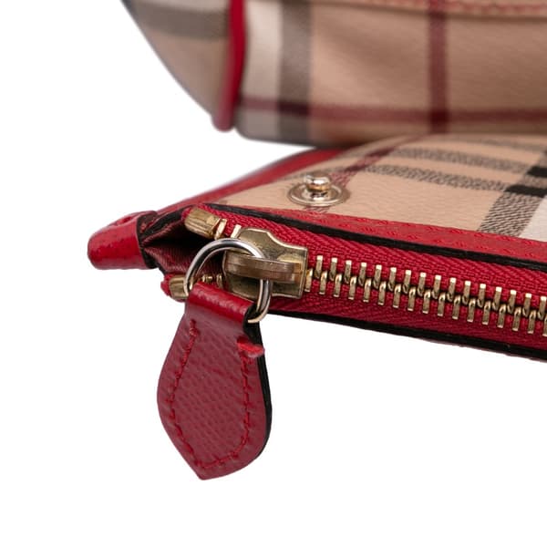 Pre-owned Burberry Small Haymarket Check Coated Canvas Canterbury Tote Brown