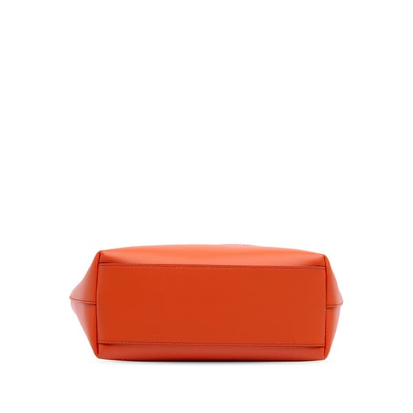 Pre-owned Dolce & Gabbana Small Calfskin DG Logo Shopper Tote Orange