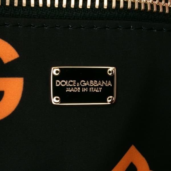 Pre-owned Dolce & Gabbana Small Calfskin DG Logo Shopper Tote Orange
