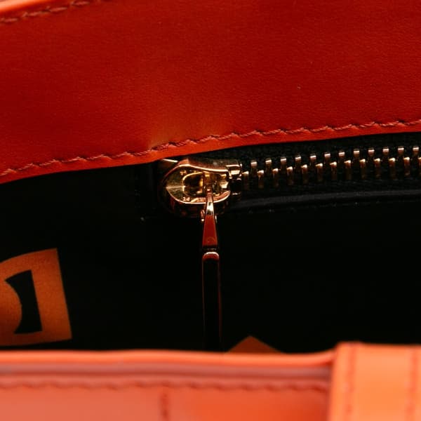 Pre-owned Dolce & Gabbana Small Calfskin DG Logo Shopper Tote Orange