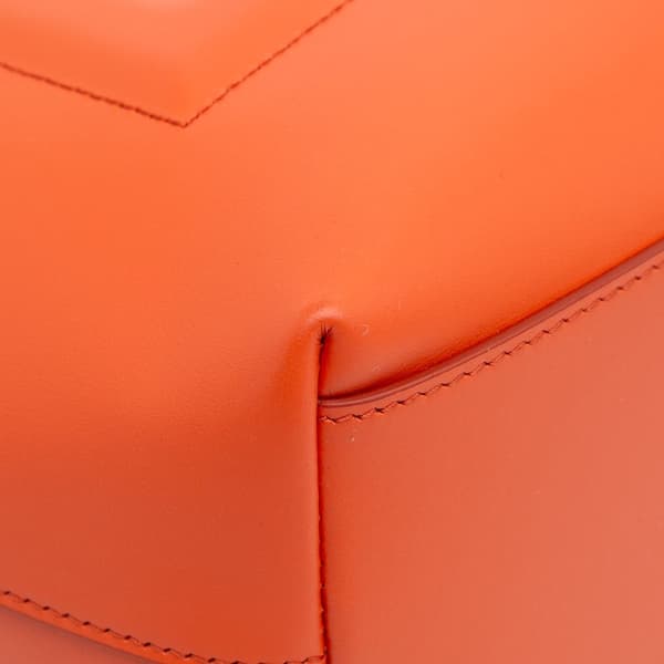 Pre-owned Dolce & Gabbana Small Calfskin DG Logo Shopper Tote Orange