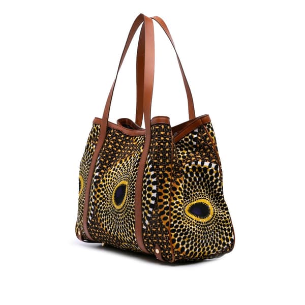 Pre-owned Burberry Medium Canvas Summer Sun Havenmore Tote Brown