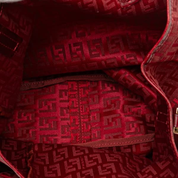 Pre-owned Fendi Zucchino Canvas Tote Red