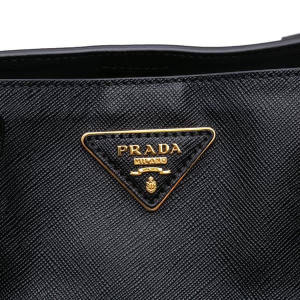 Pre-owned Prada Large Saffiano Lux Galleria Tote Black