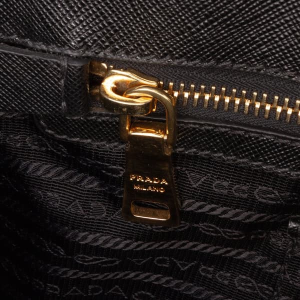 Pre-owned Prada Large Saffiano Lux Galleria Tote Black