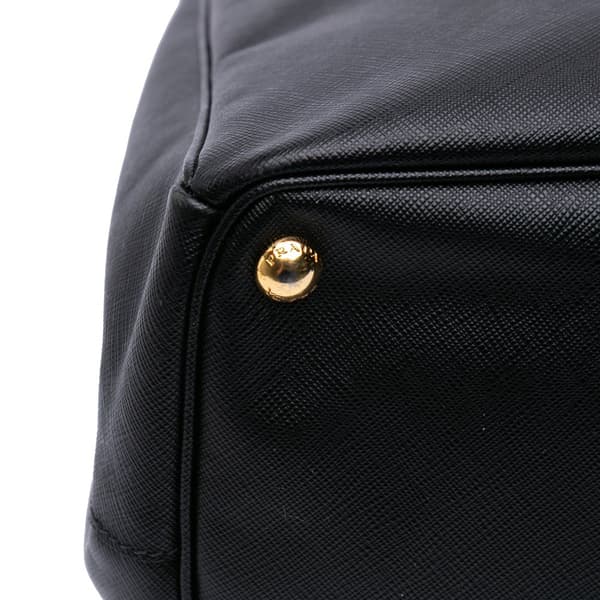Pre-owned Prada Large Saffiano Lux Galleria Tote Black