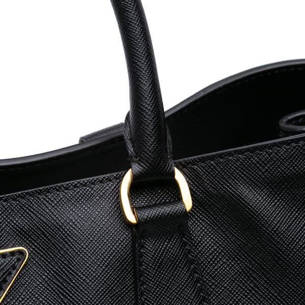 Pre-owned Prada Large Saffiano Lux Galleria Tote Black