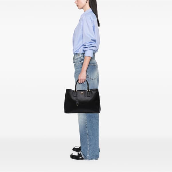 Pre-owned Prada Large Saffiano Lux Galleria Tote Black