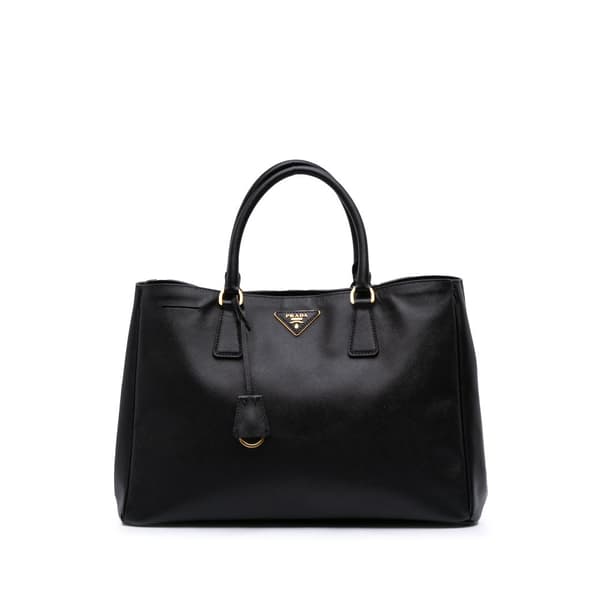 Pre-owned Prada Large Saffiano Lux Galleria Tote Black