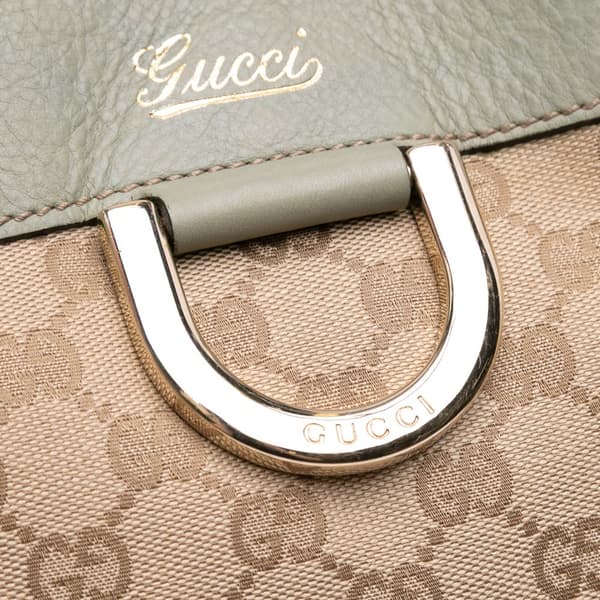 Pre-owned Gucci GG Canvas Abbey D Ring Tote Brown
