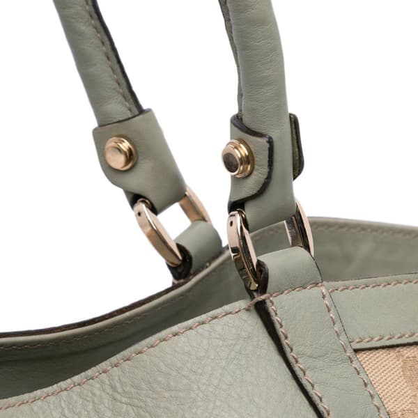 Pre-owned Gucci GG Canvas Abbey D Ring Tote Brown