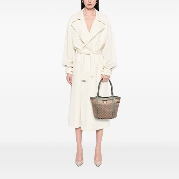 Pre-owned Gucci GG Canvas Abbey D Ring Tote Brown