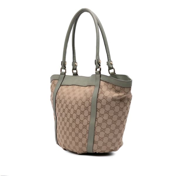 Pre-owned Gucci GG Canvas Abbey D Ring Tote Brown