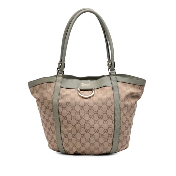 Pre-owned Gucci GG Canvas Abbey D Ring Tote Brown