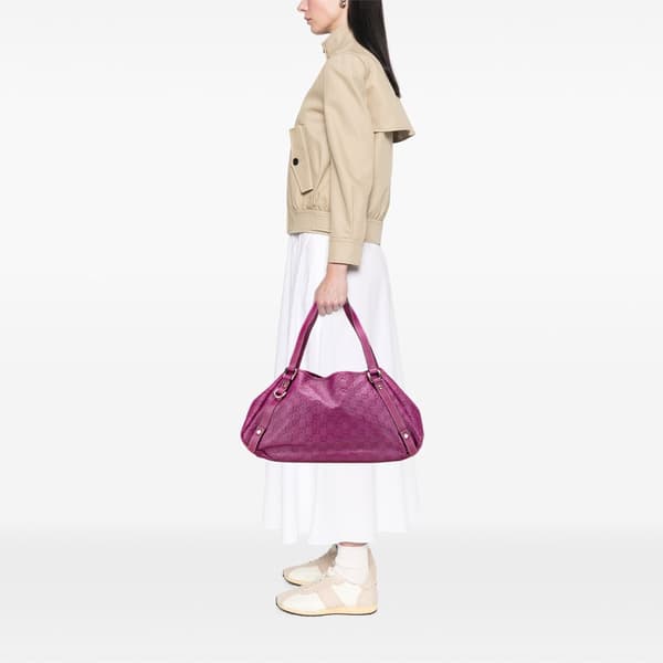 Pre-owned Gucci Medium Guccissima Abbey D Ring Tote Purple