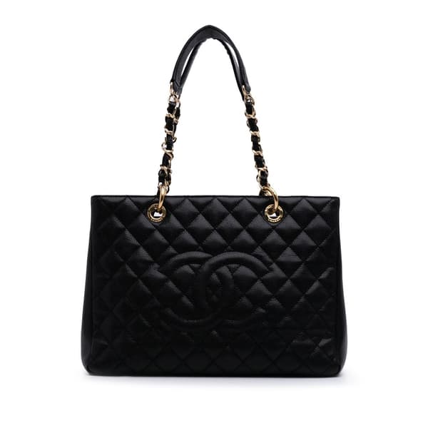 Pre-owned Chanel Caviar Grand Shopping Tote Black