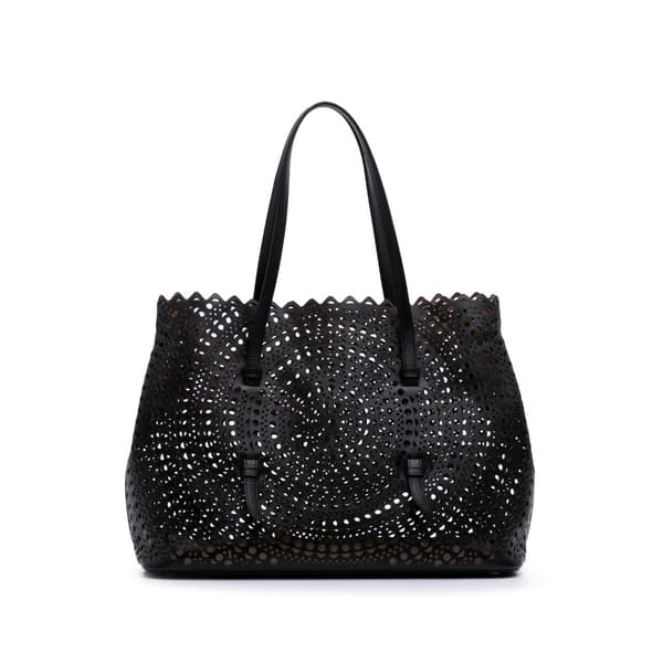 Pre-owned ALAÏA Vienne Calfskin Laser Cut Mina 32 Black
