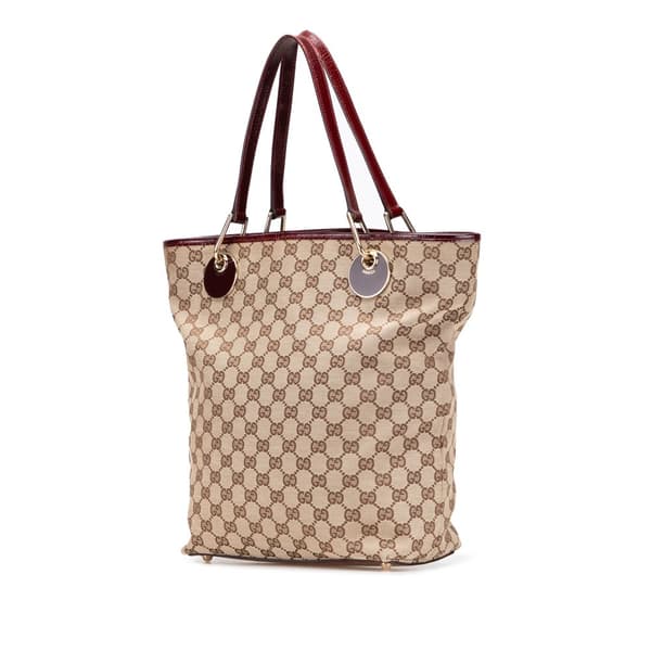 Pre-owned Gucci Large GG Canvas Eclipse Tote Brown