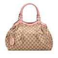 Miniatyrbild 1 av 10: Pre-owned Gucci Medium GG Canvas Sukey Tote Brown
