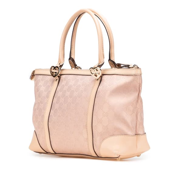 Pre-owned Gucci GG Canvas Lovely Tote Pink