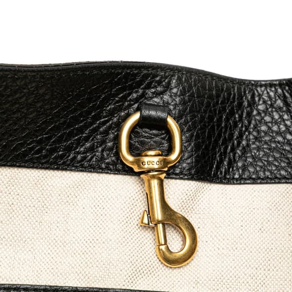 Pre-owned Gucci Medium Pebbled Calfskin Twill Tote Black