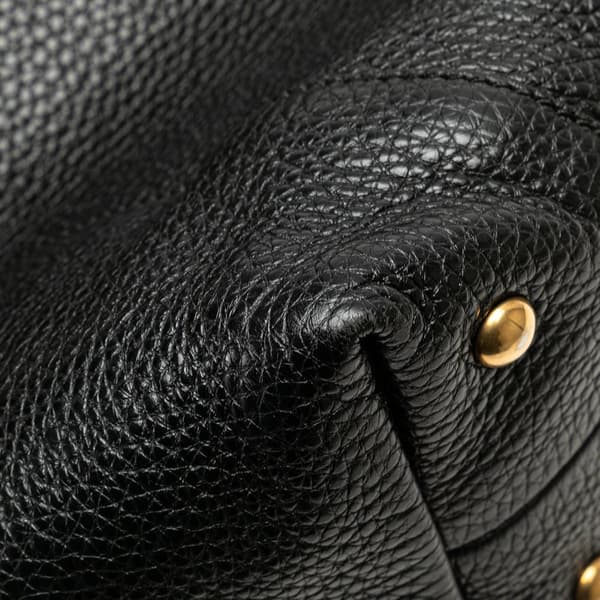 Pre-owned Gucci Medium Pebbled Calfskin Twill Tote Black