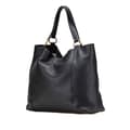Miniatyrbild 2 av 10: Pre-owned Gucci Medium Pebbled Calfskin Twill Tote Black