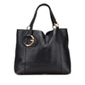 Miniatyrbild 1 av 10: Pre-owned Gucci Medium Pebbled Calfskin Twill Tote Black