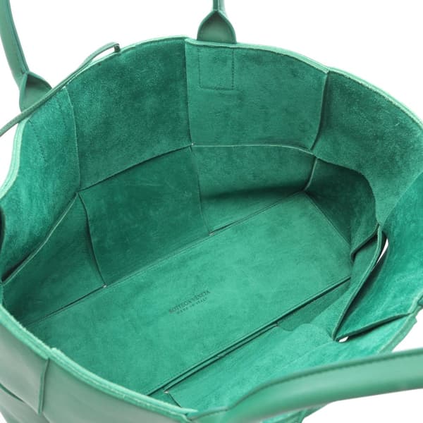 Pre-owned Bottega Veneta Medium Nappa Maxi Intrecciato Arco Tote Green