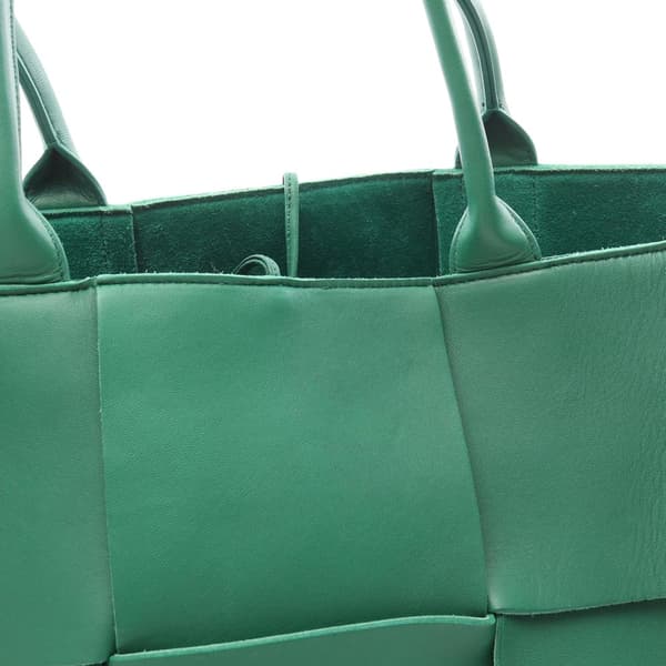 Pre-owned Bottega Veneta Medium Nappa Maxi Intrecciato Arco Tote Green