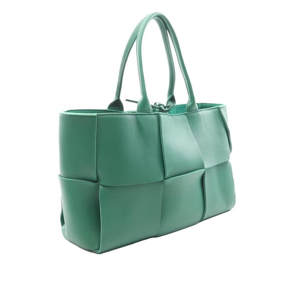 Pre-owned Bottega Veneta Medium Nappa Maxi Intrecciato Arco Tote Green