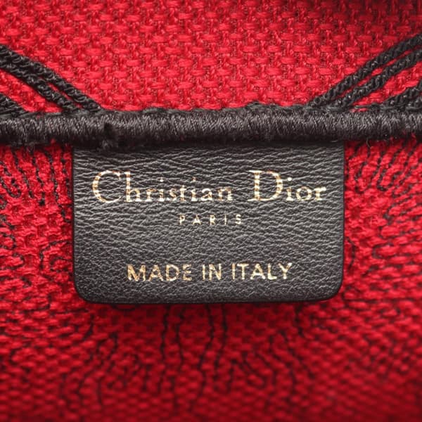 Pre-owned Dior Large Canvas Embroidered Book Tote Red
