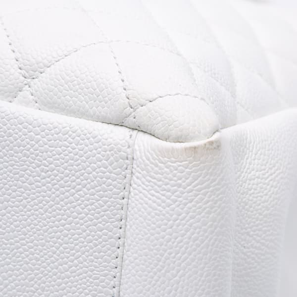 Pre-owned Chanel Caviar Grand Shopping Tote White