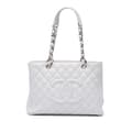 Miniatyrbild 1 av 10: Pre-owned Chanel Caviar Grand Shopping Tote White