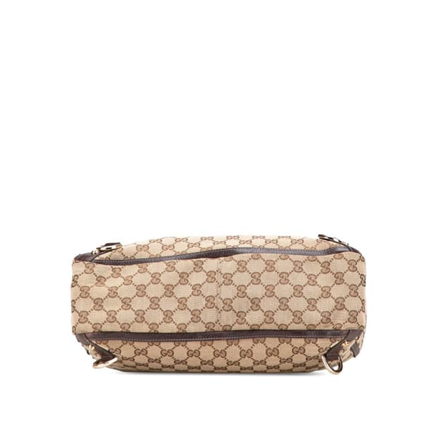 Pre-owned Gucci GG Canvas Abbey D Ring Tote Brown