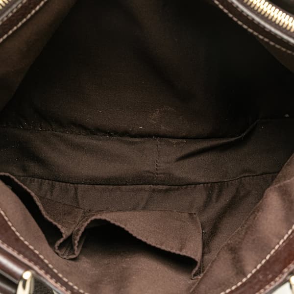 Pre-owned Gucci GG Canvas Abbey D Ring Tote Brown