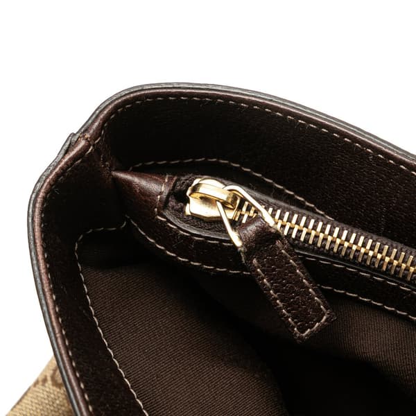 Pre-owned Gucci GG Canvas Abbey D Ring Tote Brown