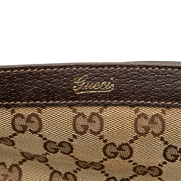 Pre-owned Gucci GG Canvas Abbey D Ring Tote Brown