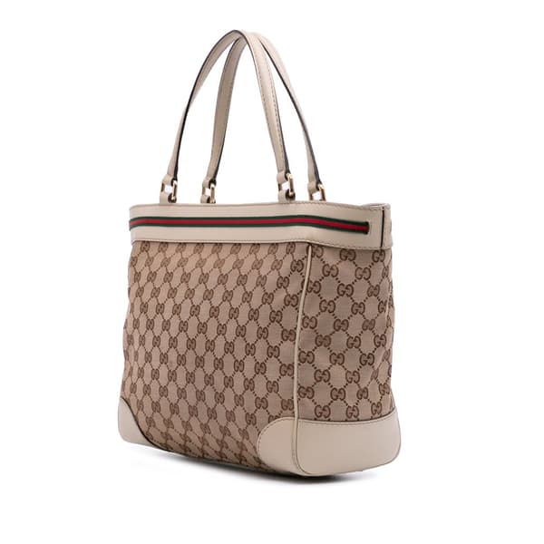 Pre-owned Gucci GG Canvas Mayfair Tote Brown